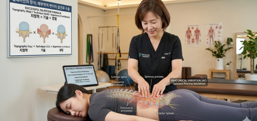 환자를 촉진하고 있는 물리치료사